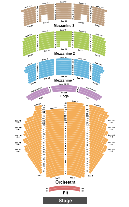 Paramount Theatre The Wiz Seating Chart